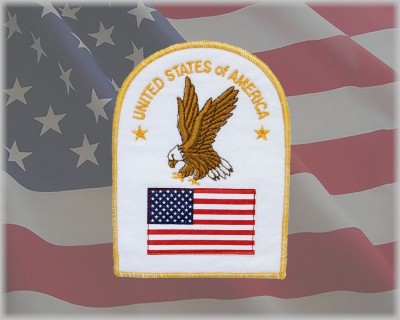 USA Flag Patch White